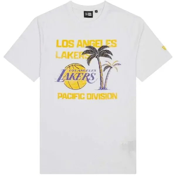 New Era LA LAKERS NBA WORDMARK Pánske tričko, biela, veľkosť