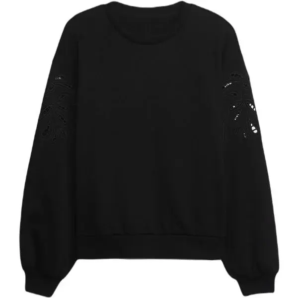 GAP CROP CUTOUT Dámska mikina, čierna, veľkosť