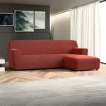 Bielastické potahy COSTINA měděná sedačka s otomanem vpravo (š. 170 - 300 cm)