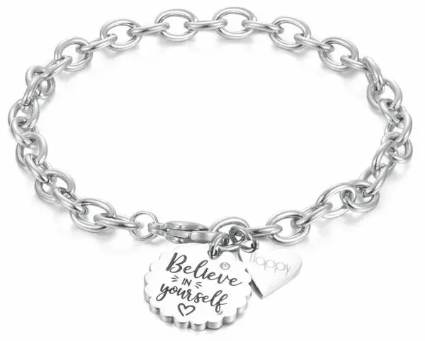 S'Agapõ Ocelový náramek s přívěsky Happy SHAM12