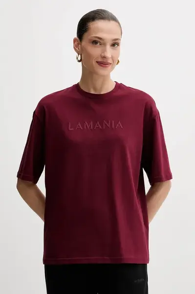 Bavlněné tričko La Mania dámské, béžová barva