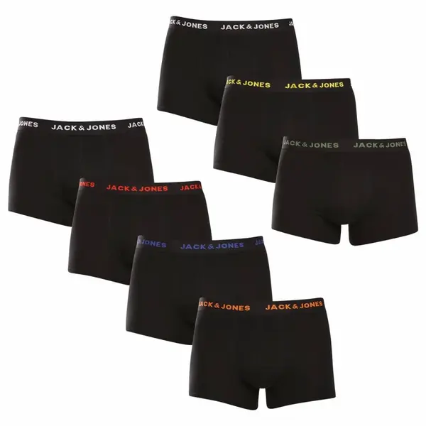 Jack and Jones 7PACK pánské boxerky černé (12165587) XXL