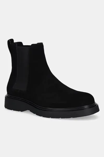 Kožené kotníkové boty Calvin Klein COMBAT ESS CHELSEA BOOT SU pánské, černá barva, YM0YM01372
