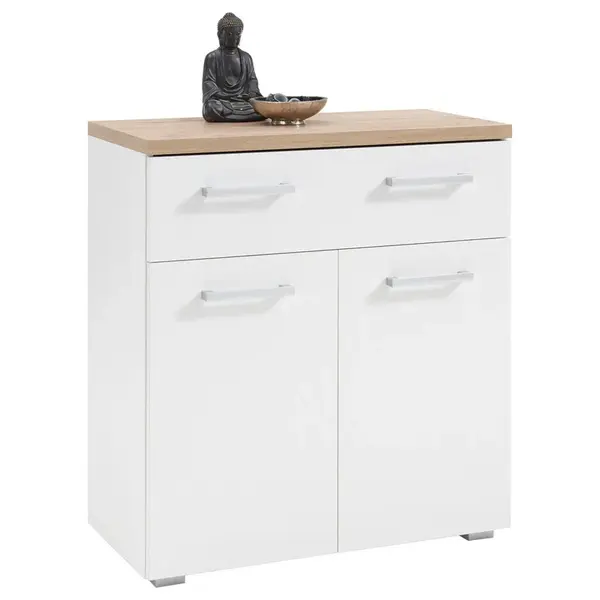 MID.YOU BOTNÍK, bílá, barvy dubu, 78/85/38 cm