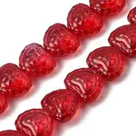 Baking Paint Transparent Glass Beads Strands