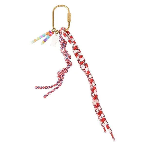 Natural Freshwater Shell with Polyester & Spandex Cord Pendant Decorations