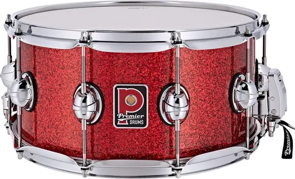 Premier 14" x 7" Genista Classic Snare Drum Red Sparkle