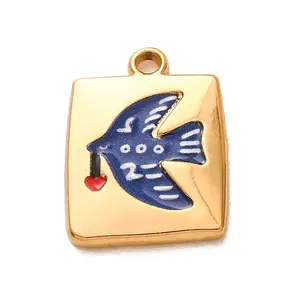 Printed 304 Stainless Steel Enamel Pendants
