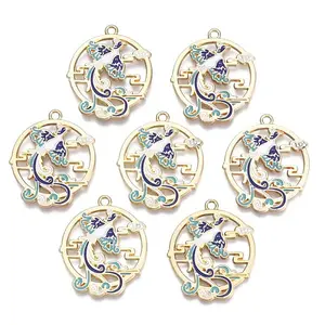 Rack Plating Alloy Enamel Pendants