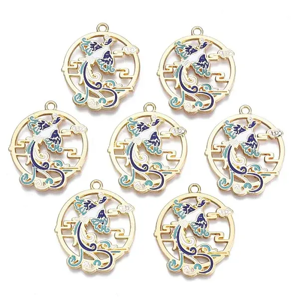 Rack Plating Alloy Enamel Pendants