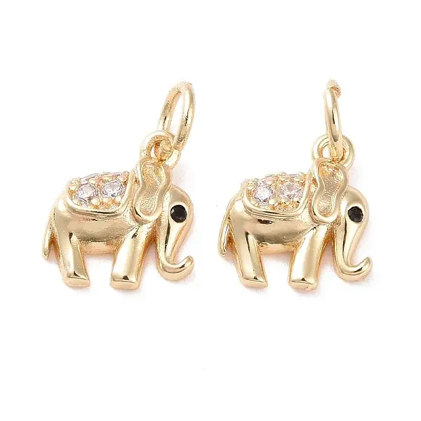 Brass Micro Pave Cubic Zirconia Charms