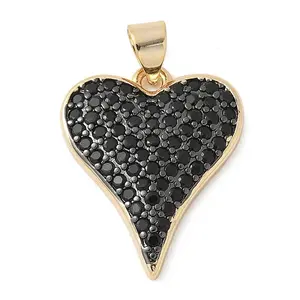 Brass Micro Pave Cubic Zirconia Pendants