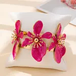 Flower Iron Enamel Cuff Bangles for Women