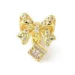 Brass Micro Pave Clear Cubic Zirconia Pendants