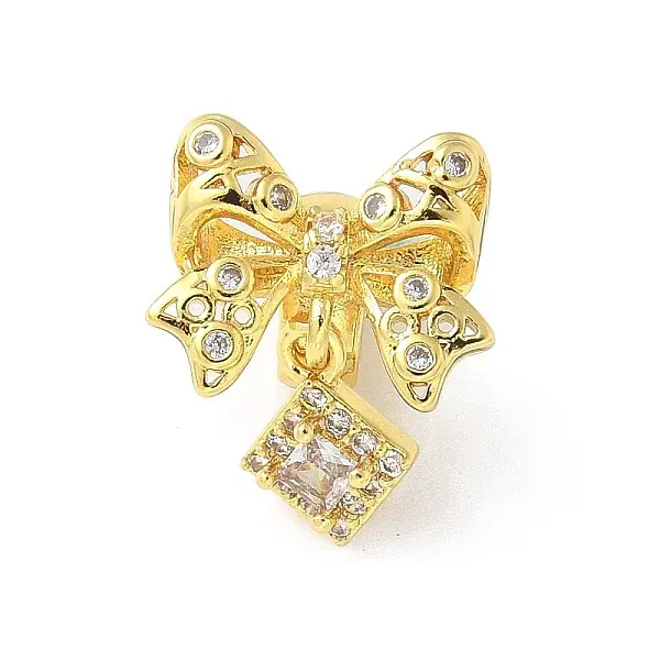 Brass Micro Pave Clear Cubic Zirconia Pendants