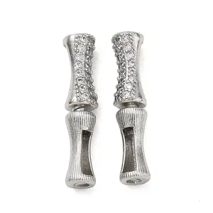 Brass Micro Pave Clear Cubic Zirconia Screw Clasps