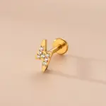 316L Surgical Stainless Steel Clear Cubic Zirconia 17 Gauge Threadless Labrets