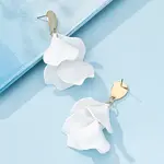 Petal Tassel Alloy Dangle Stud Earrings