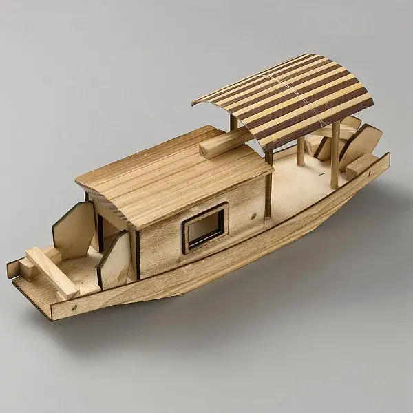 Wood Fishing Boat Model Home Display Decorations
