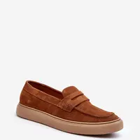 Mužské semišové loafers polobotky Zazoo 1566 hnědé