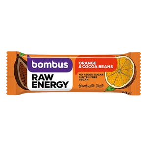 BOMBUS Raw energetická tyčinka pomaranč a kakaové bôby 50 g