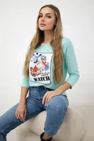 Halenka s grafikou 3D Watch mint