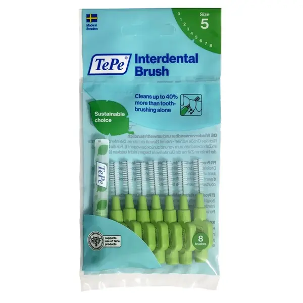 TEPE Medzizubné kefky zelené 0,8 mm 8 ks