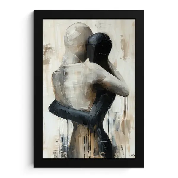 MuchoWow PLAKÁT V RÁMU Abstraktní - Láska - Černobílé - Moderní 20x30 cm