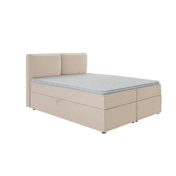 S-Style POSTEL BOXSPRING 160/200 cm Eclipse z béžového mikrovlákna