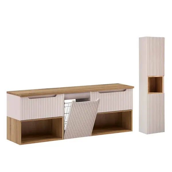 Petits-meubles KOUPELNOVÝ NÁBYTEK 160.4cm Riva 2er-Set Kašmír