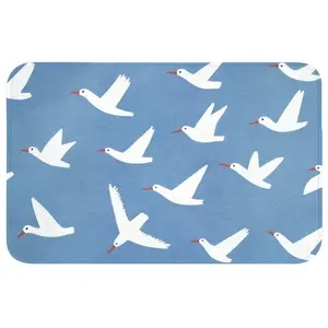 OnlyWow KOUPELNOVÁ PŘEDLOŽKA Ptáci - bílá - vzor 80x50 cm