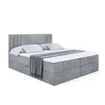 ALTDECOR AMERICKÁ postel s matrací H3 a roštem – IDRIKO – 200 x 200 cm, šedá