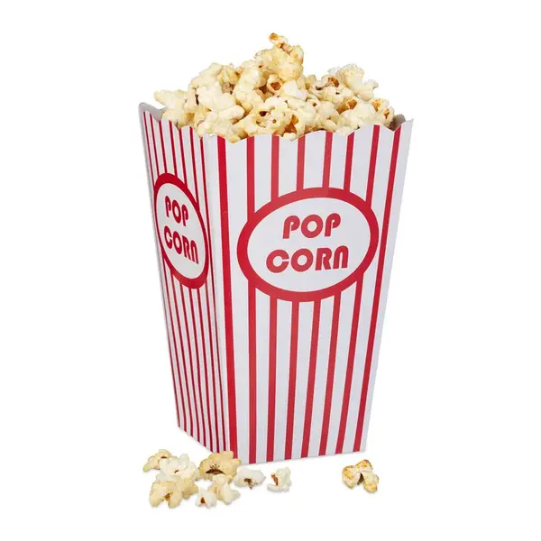 Relaxdays KELÍMKY na popcorn červeno bílý pruh 48dílná-sada karton
