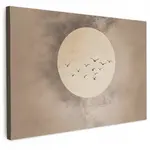 MuchoWow OBRAZ NA PLÁTNĚ Pták - Béžová - Japonsko 60x40 cm