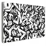 MuchoWow OBRAZ NA PLÁTNĚ Tvary - písmena - graffiti - černá 30x20 cm
