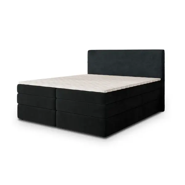 MASSENO POSTEL BOXSPRING MATERN 180x200 cm, s matrací a úložným prostorem, černá