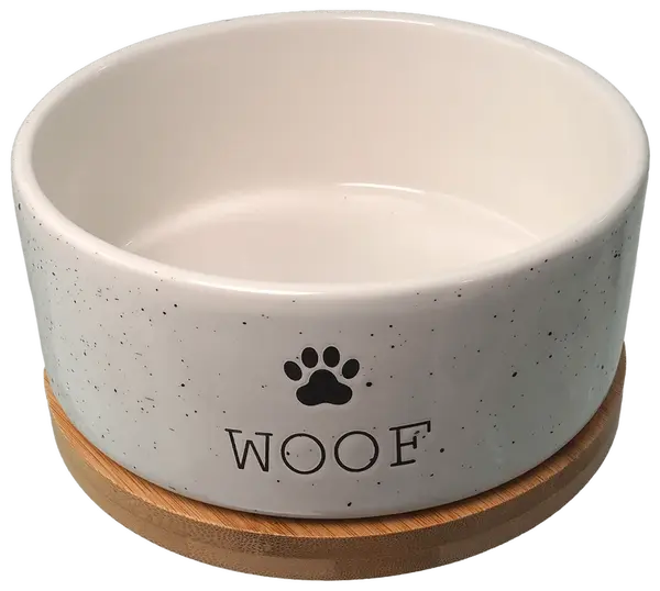 Keramická miska Dog Fantasy s podtáckem bílá 850ml
