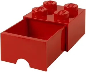 LEGO úložný box 4 s šuplíkem - červená (poškozené)