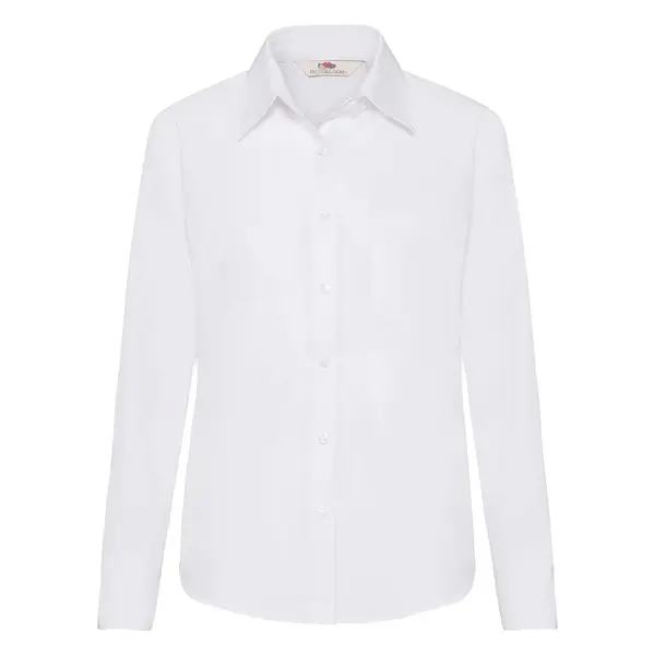 FRUIT OF THE LOOM F17•LADIES LONG SLEEVE POPLIN SHIRT