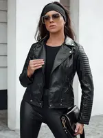 Dámská kožená bunda ramoneska černá