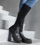 Gemre Green slip-on boots with elastic upper Elthea