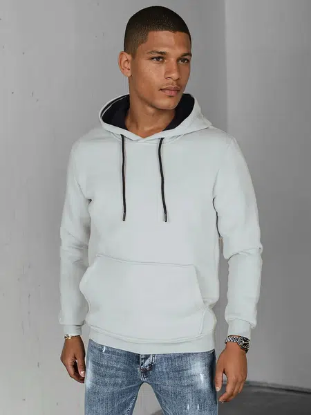 Bluza męska basic z kapturem jasnoszara Dstreet