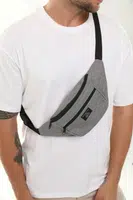 72422 Dewberry Unisex 2 Compartment Shoulder and Waist Bag-GREY