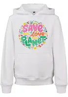 Kids Save And Love Hoody white