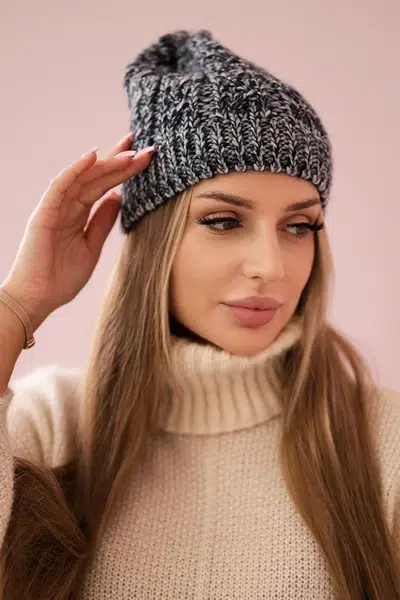 Kesi Čapica s fleece Melisa K241 šedá+čierna