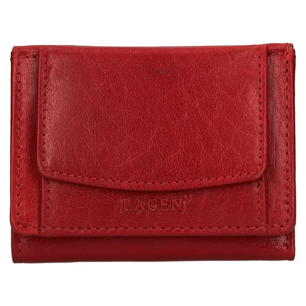Dámska kožená slim peňaženka Lagen Déborah - červená