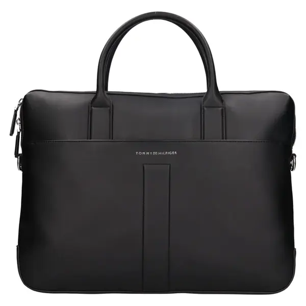 Pánská taška na notebook Tommy Hilfiger Ragnar, syntetická kůže, 15" − černá