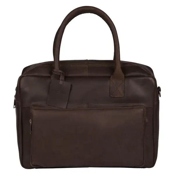 Pánská kožená taška na notebook Burkely Stenly - hnědá