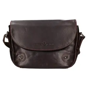 Dámska kožená crossbody kabelka Greenwood Nora - tmavo hnedá