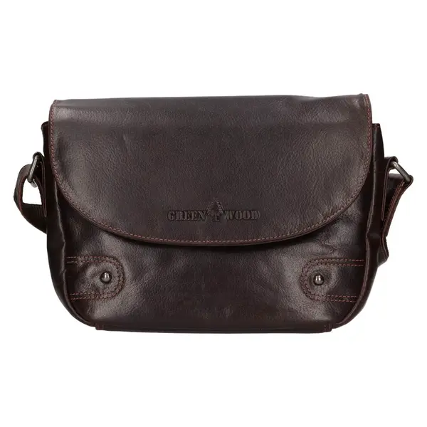 Dámska kožená crossbody kabelka Greenwood Nora - tmavo hnedá